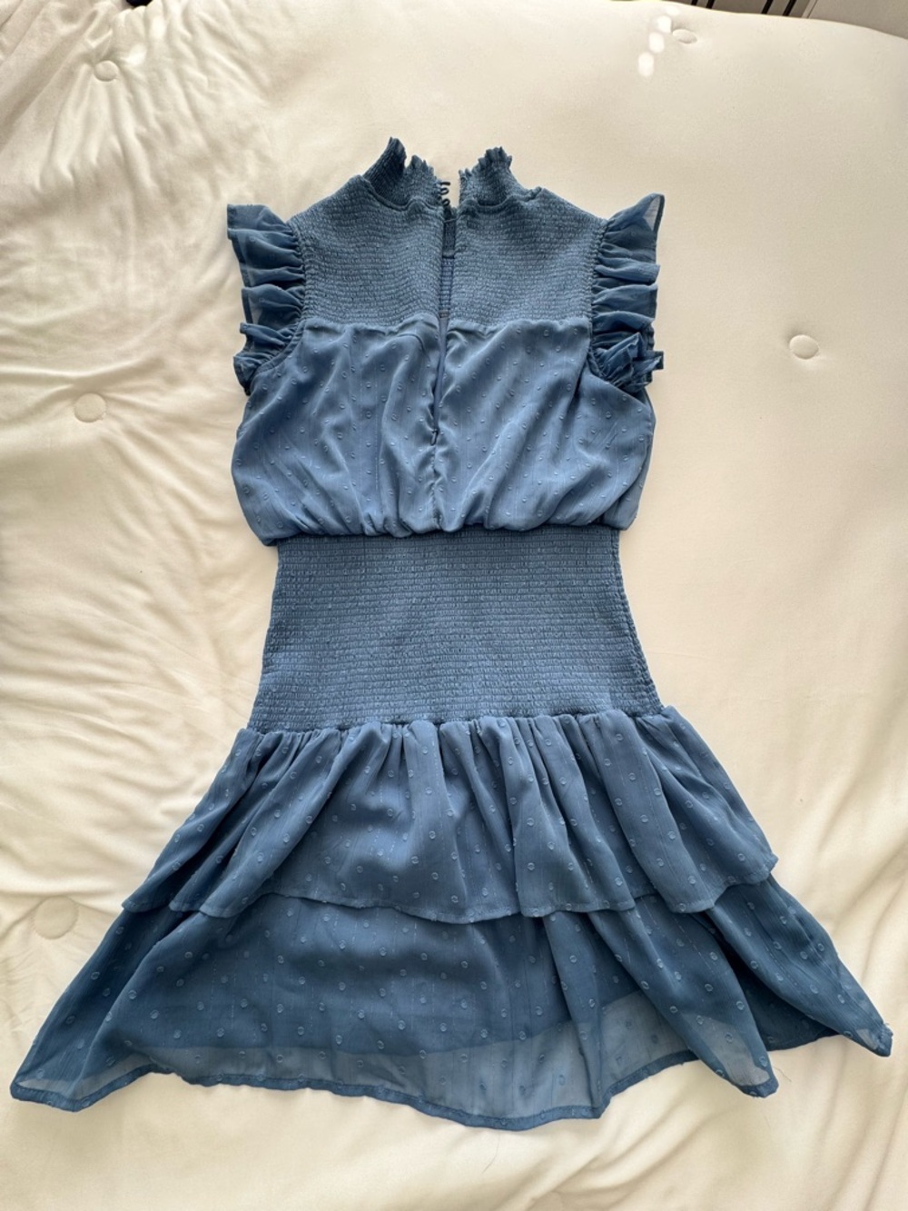 Aqua Ruffled Blue Mini Dress Size Medium *exclusive to Bloomingdale’s